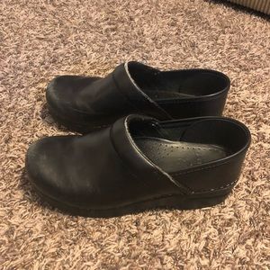 Size 38 black Dansko clogs